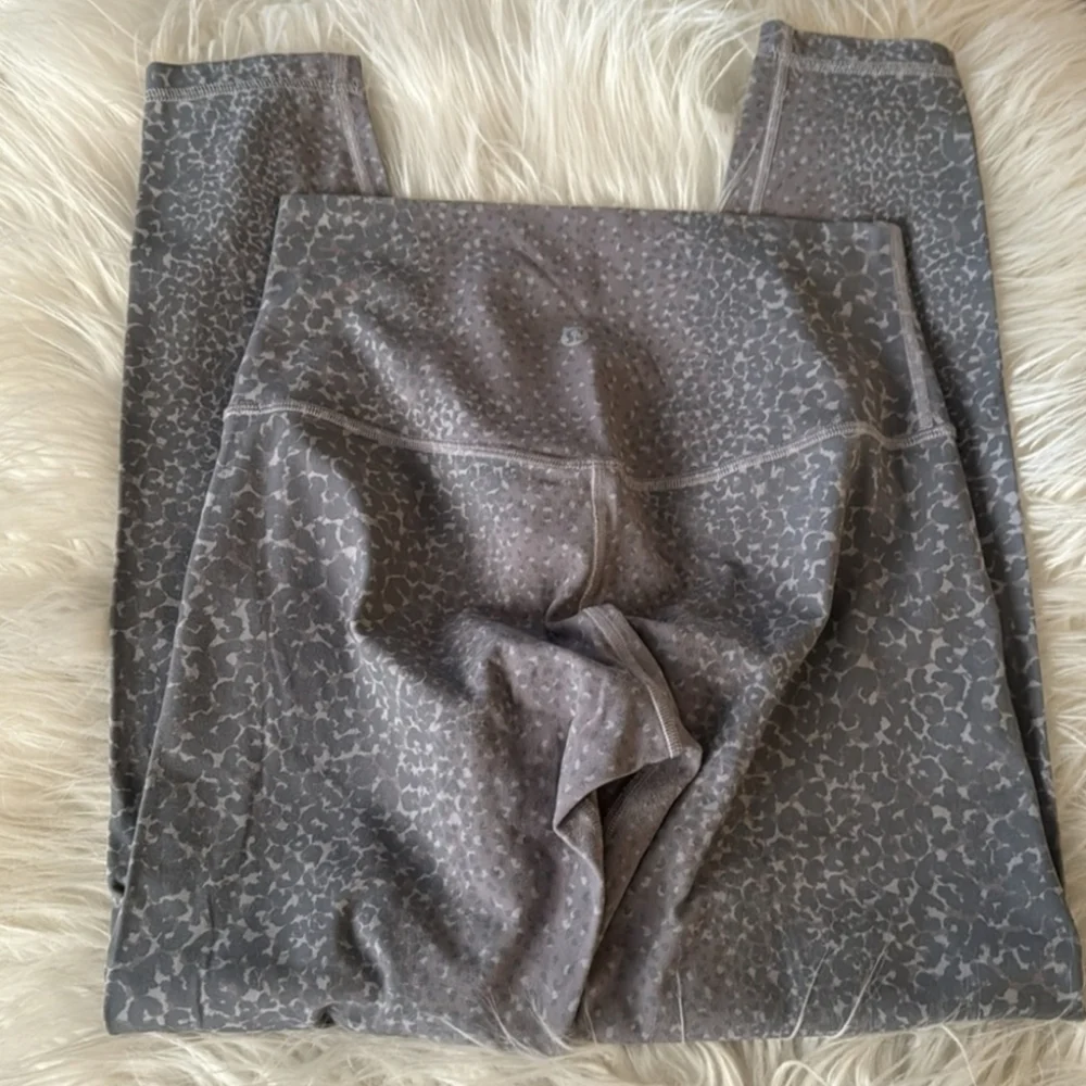 Lululemon Buttery Soft Grey Leopard Leggings - Picture 2 of 3